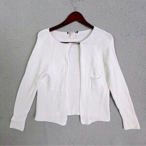 FABIANA FILIPPI WOMENS WHITE CARDIGAN SWEATER SIZE L